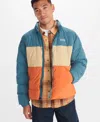 Marmot Ares Packable Recycled Nylon 700 Fill Power Down Puffer Jacket In Moon River,light Oak,tangelo