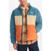 Marmot Ares Packable Recycled Nylon 700 Fill Power Down Puffer Jacket In Moon River/light Oak/tangelo