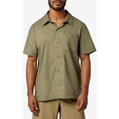 Marmot Cedrus Organic Cotton Blend Short Sleeve Button-up Shirt In Green