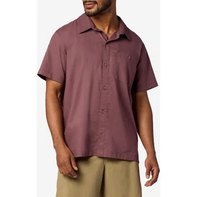 Marmot Cedrus Organic Cotton Blend Short Sleeve Button-up Shirt In Purple