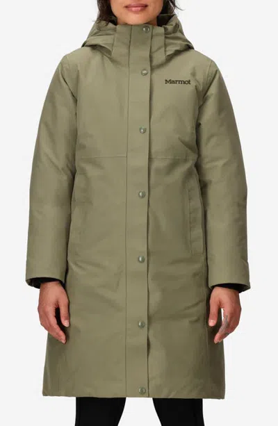 Marmot Chelsea 700 Fill Power Down Waterproof Coat In Olive Grove