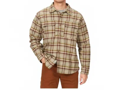 Marmot Doran Midweight Flannel Shirt In Vetiver In Brown