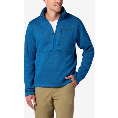 Marmot Drop Line Half Zip Fleece Jacket In Blue