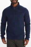 Marmot Mens Drop Line 1/2 Zip Sweater Fleece Jacket In Arctic Navy