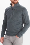 Marmot Drop Line Half Zip Fleece Jacket In Steel Onyx