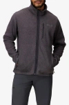 Marmot Drop Line Heathered Fleece Jacket In Black Heather