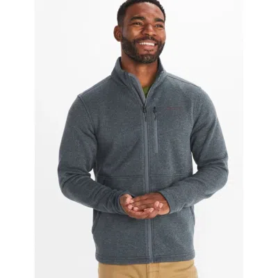 Marmot Drop Line Jacket Men's Steel Onyx Full Zip Long Sleeve Cozy Kfc565 In Gray