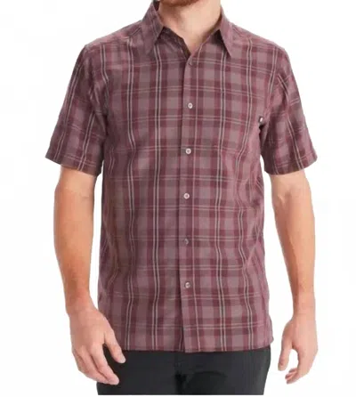 Marmot Eldridge Short Sleeve Shirt In Whiskey Brown In Purple