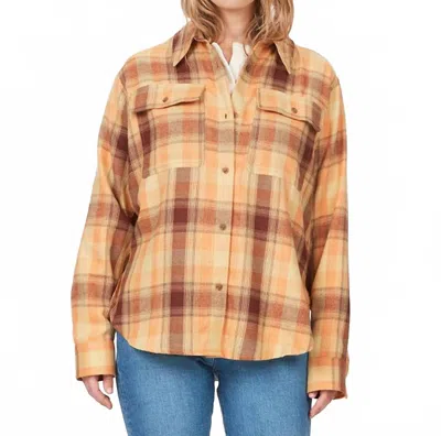 Marmot Fairfax Lightweight Boyfriend Flannel Shirt In Tangelo In Multi