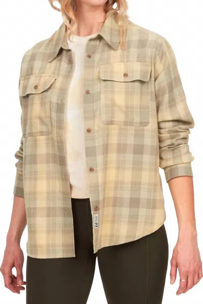 Marmot Fairfax Lightweight Boyfriend Flannel Shirt In Wheat In Brown