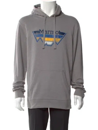 Pre-owned Marmot Graphic Print Crew Neck Hoodie In Gray