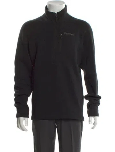 Pre-owned Marmot Graphic Print Turtleneck Polo Sweater In Black