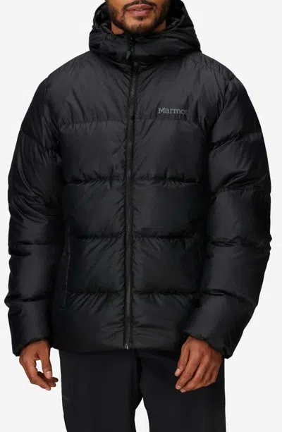 Marmot Guides 700-fill-power Water-repellent Down Hooded Jacket In Black