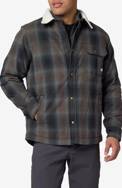 Marmot Hidden Peaks Plaid Cotton Twill Shirt Jacket In Black Cobblestone Plaid
