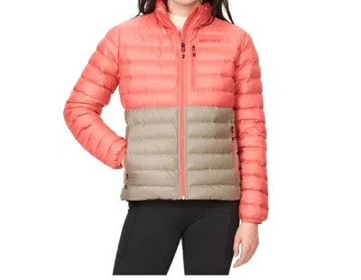 Marmot Highlander Down Hoody In Grapefruit/vetiver In Orange
