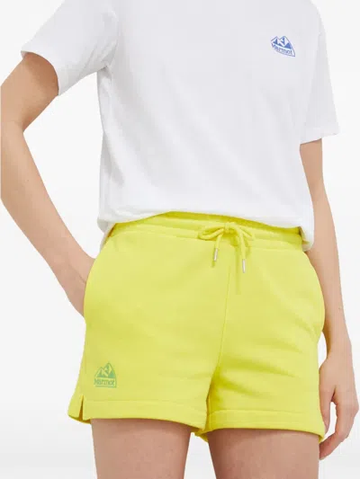 Marmot Logo-embroidered Drawstring Shorts In Yellow