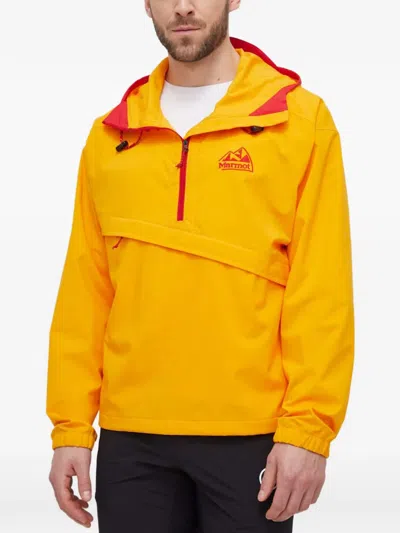 Marmot Logo-embroidered Hooded Jacket In Yellow