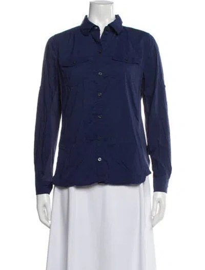 Pre-owned Marmot Long Sleeve Button-up Top In Blue
