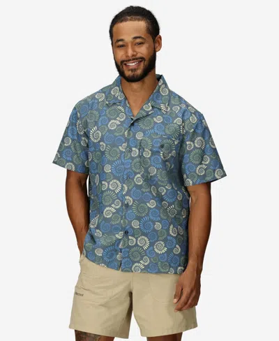 Marmot Men's Airexchange Ultraviolet Protection Factor 40 Camp Novelty Short Sleeve Shirt In Thunderhead Multi Fossil