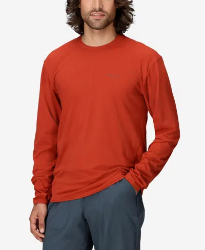 Marmot Men's Airexchange Ultraviolet Protection Factor 50 Crew Long Sleeve T-shirt In Sumac