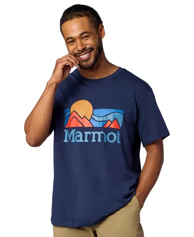 Marmot Coastal T-shirts Short Sleeve In Blue