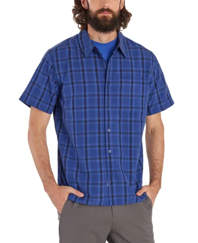 Marmot Men's Eldridge Classic Plaid Button-up Short-sleeve Shirt In Twilight Blue Oliver Plaid