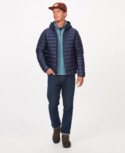Marmot Men's Highlander Puffer Hoodie In Arctic Navy