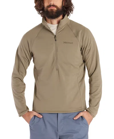Marmot Men's Leconte Fleece Half-zip Logo Jacket In Vetiver