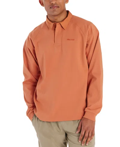 Marmot Men's Mountain Works Long-sleeve Polo Shirt In Sunburn