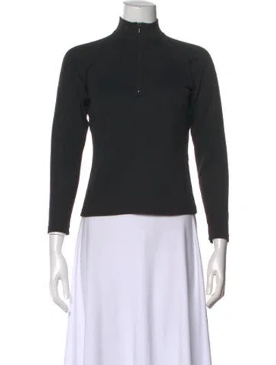 Pre-owned Marmot Mock Neck Long Sleeve Top In Black