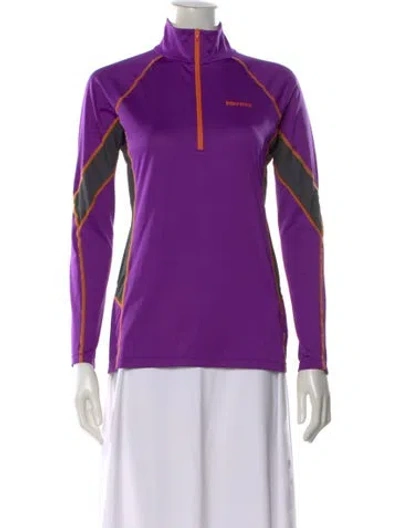 Pre-owned Marmot Mock Neck Long Sleeve Top In Purple