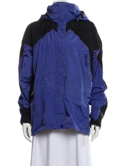 Pre-owned Marmot Nylon Printed Utility Jacket In Blue