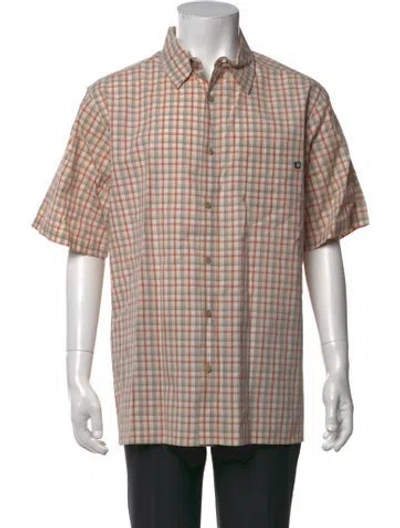 Pre-owned Marmot Plaid Print Short Sleeve Shirt In Neutrals