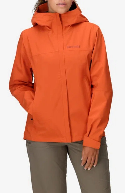 Marmot Women's Precip Eco Hooded Collar Jackets In Orange