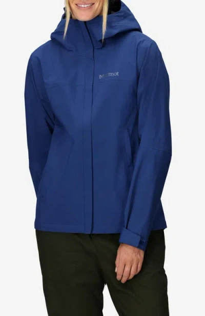 Marmot Women's Precip Hooded Waterproof Jacket In Blue