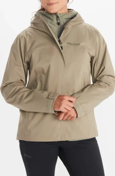 Marmot Women's Precip Eco Pro Hooded Collar Jacket In Brown