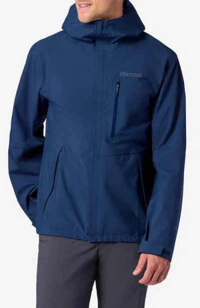 Marmot Precip® Eco Pro Waterproof Hooded Jacket In Blue