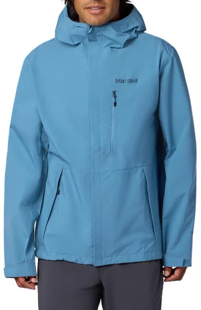 Marmot Precip® Eco Pro Waterproof Hooded Jacket In Blue