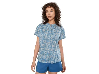 Marmot Rhea Short Sleeve Women's Clothing Summer Storm Daisy Sketch: Lg In Blue