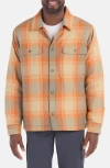 Marmot Ridgefield Fleece Lined Flannel Snap-up Shirt Jacket In Tangelo
