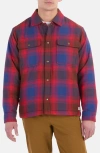 Marmot Ridgefield Fleece Lined Flannel Snap-up Shirt Jacket In Team Red