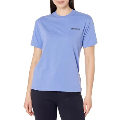 Marmot Sunshine T-shirts Women Getaway Blue Short Sleeve Crew Neck Frog210