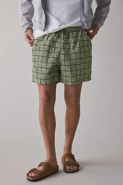 Marmot Uo Exclusive Juniper Springs 5" Short In Celery/matcha Geo Sun, Men's At Urban Outfitters