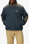 Marmot Wanderer High Pile Fleece Half Zip Pullover In Blue