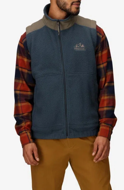 Marmot Wanderer High Pile Fleece Vest In Blue