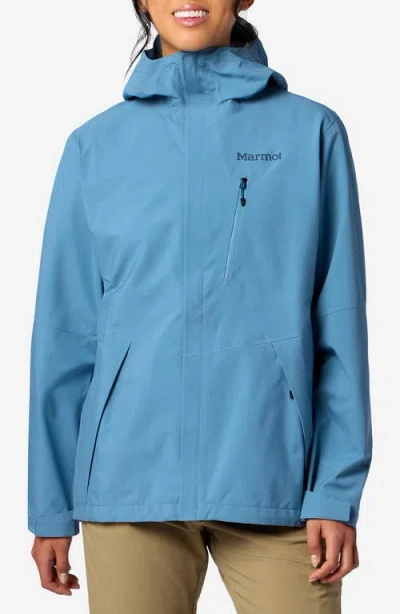 Marmot Waterproof Hooded Jacket In Blue
