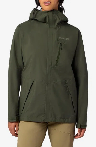 Marmot Waterproof Hooded Jacket In Green