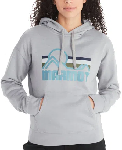 Marmot Women's Activewear Coastal Fleece Hoodie In Sleet Heathe0r/cascade Blue In Multi