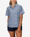Marmot Women's Air Exchange Novelty Short Sleeve Camp Collar Shirt In Blue