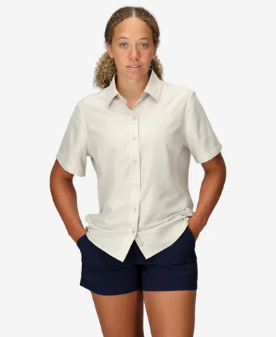 Marmot Women's Air Exchange Short Sleeve Camp Collar Shirt In Birch Bark